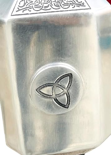 Miniatura 3 de Martillo Mjolnir roto de metal de alta calidad, juego de rol, coleccionable a escala 11, réplica de cosplay con base de exhibición