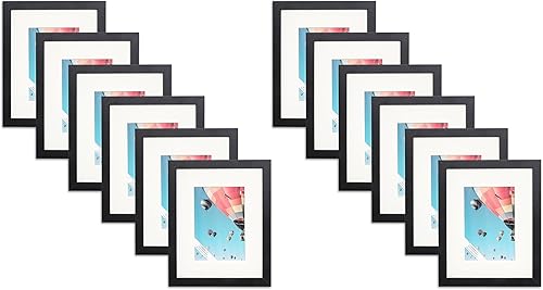 Miniatura 9 de The Display Guys  12 marcos de fotos para collage de perfil cuadrado de madera negro  montaje en pared
