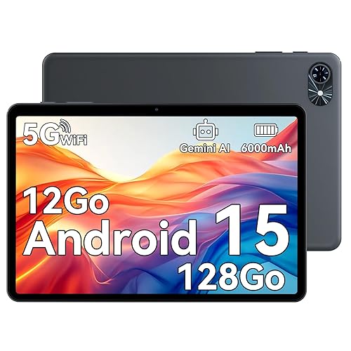 TABWEE Android 15 Tablette, 12 Go+ 128 Go(2To TF), 6000
