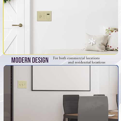 Miniatura 5 de ENERLITES Placa de pared combinada de doble palancaindividual decorador de salida basculante, tamaño estándar, cubierta de interruptor de luz de 3