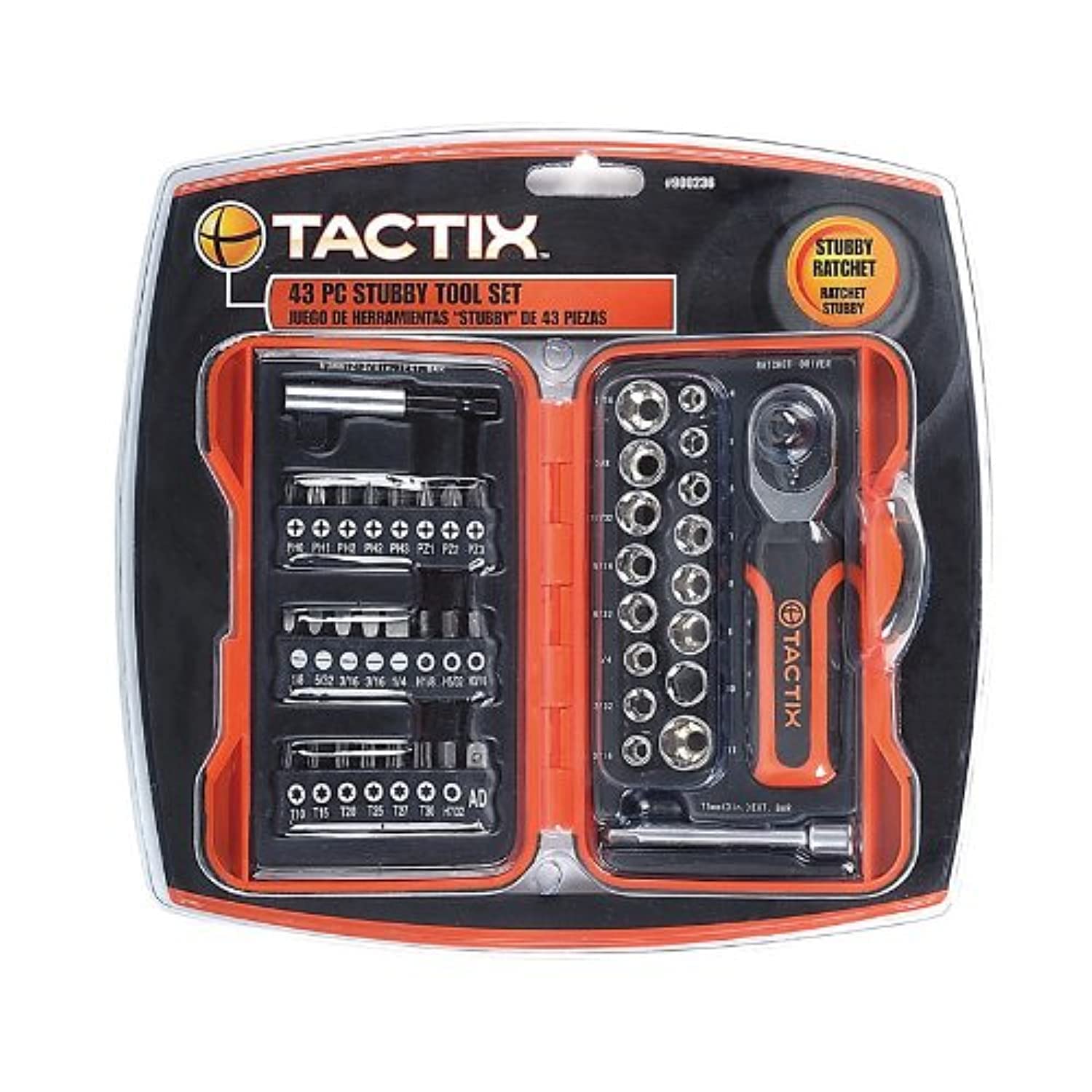 Tactix 43 Pieces Ratchet Stubby Torq Driver Set - Durable Chrome Vanadium Steel, Ideal for Home and Professional Use, Stubby Ratchet Handle, Perfect for Tight Spaces and Repairs- 900236
