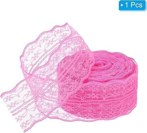 Miniatura 3 de PATIKIL Cinta de encaje de 1.8 pulgadas x 25 yardas, rollo de costura de encaje no elástico, paquete de regalo, envoltura floral para fiestas,