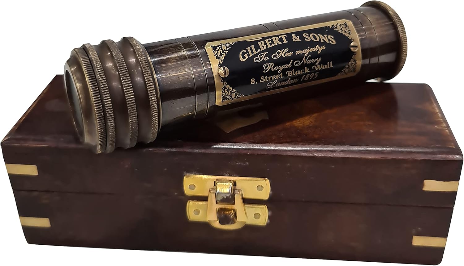 collectiblesBuy Antique Gilbert & Sons Engraved Brass Kaleidoscope Anchor Inlaid with Wooden Box