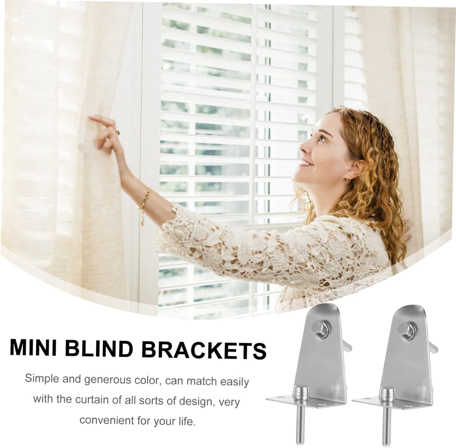 OSALADI 24sets Stainless Blind Holder Blind Fixing Brackets Louver Kit for Window No Drilling Easy Install