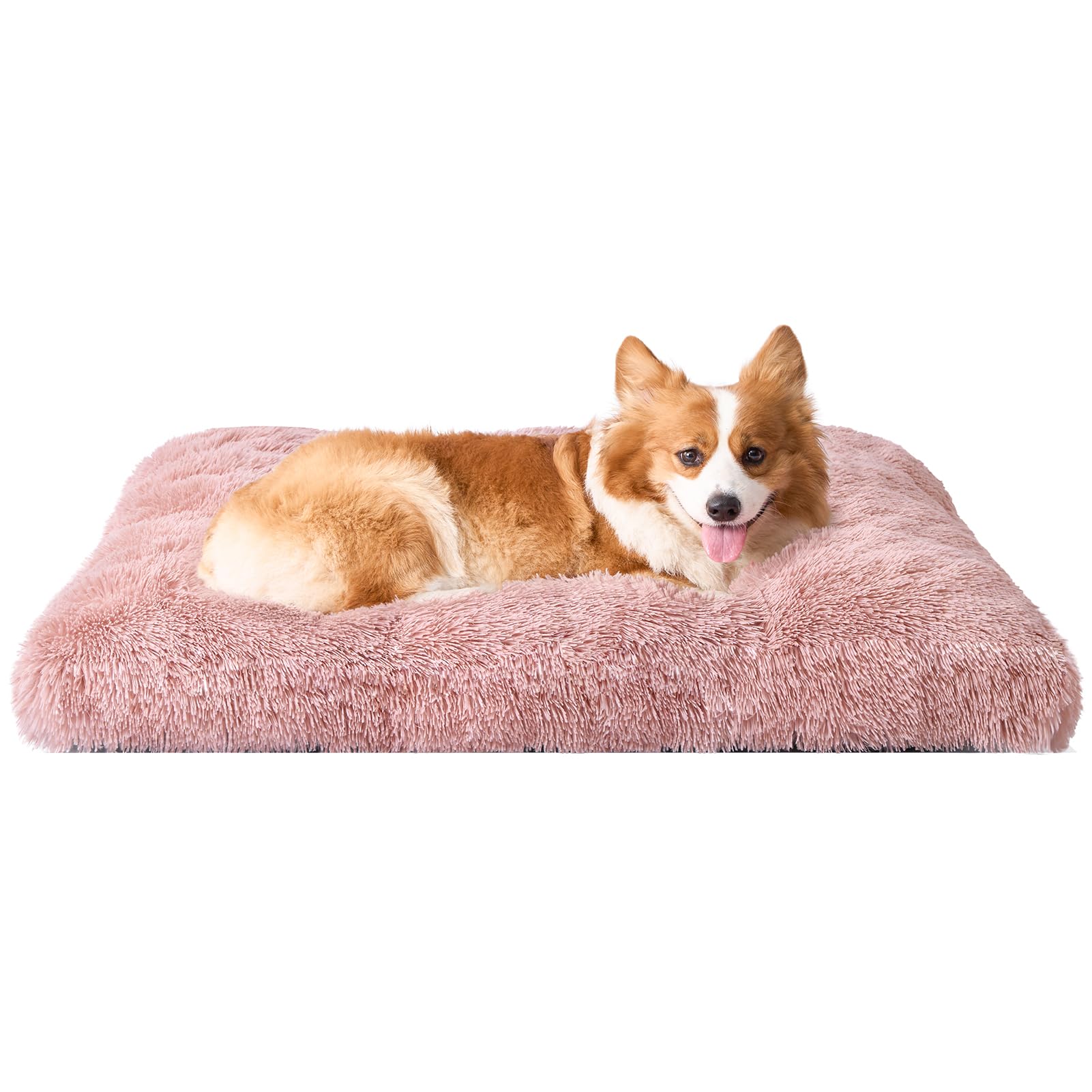 EHEYCIGA Cuscino per Cani Taglia Media, 75Lx50W cm Cuscino Cane Morbida lavabile, Morbido e Confortevole Letto per Cani a Pelo Lungo, Rosa