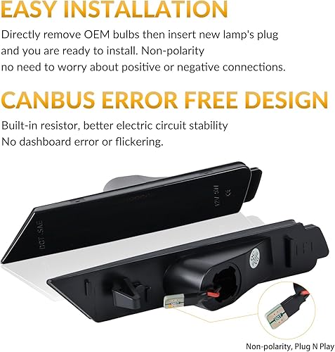 Miniatura 6 de Luces LED de marcador lateral para parachoques delantero, reflectores blancos para Chevy Camaro 2010-2015, 2 unidades, lente ahumada