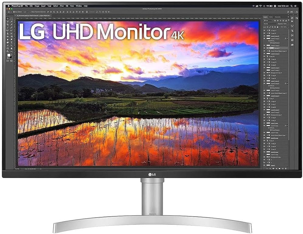 LG 31.5 Inch 4K UHD Monitor (3840 x 2160) IPS Ultrafine Display with HDR10, DCI-P3 95% Color Gamut, AMD FreeSync, MAXXAUDIO, Game Mode - 32UN650-W, Black