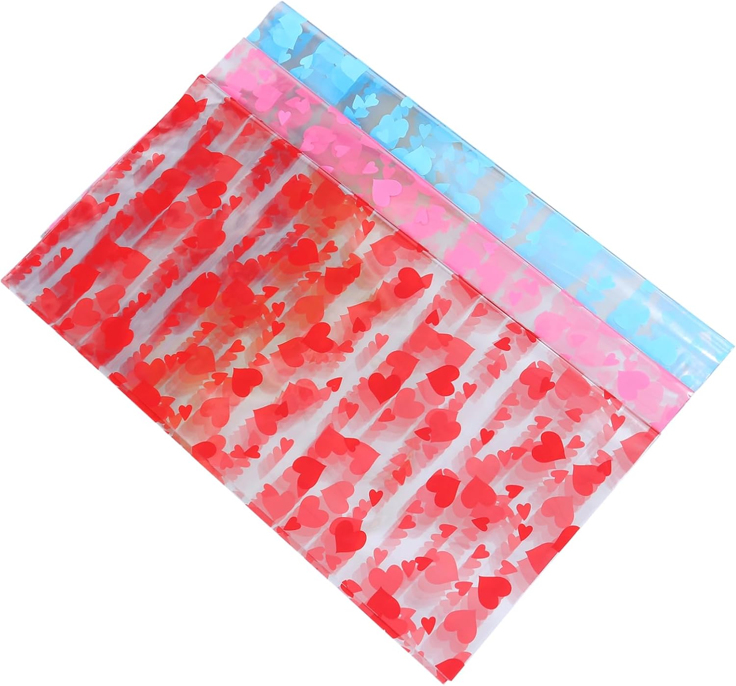 Kichvoe 3 Packs Peach Heart Glass Paper Flower Wrapping Paper Floral