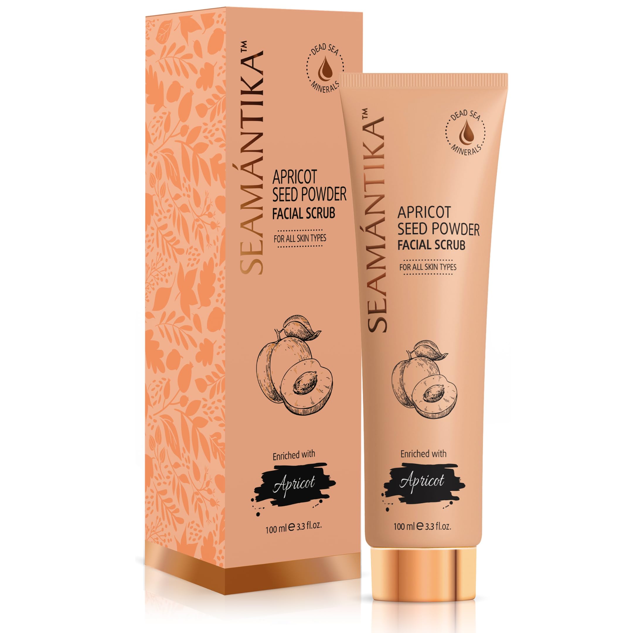 SEAMANTIKA, Mineral Face Scrub with Apricot Kernel Powder, Gentle Exfoliation & Instant Radiance, Suitable for All Skin Types