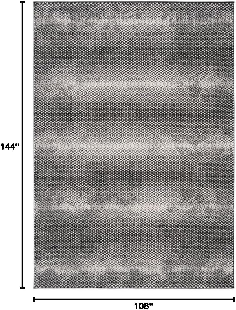 SAFAVIEH Lurex Collection Area Rug - 9' x 12', Black & Ivory, Modern Abstract Design, Non-Shedding & Easy Care, Ideal for High Traffic Areas in Living Room, Bedroom (LUR186Z)