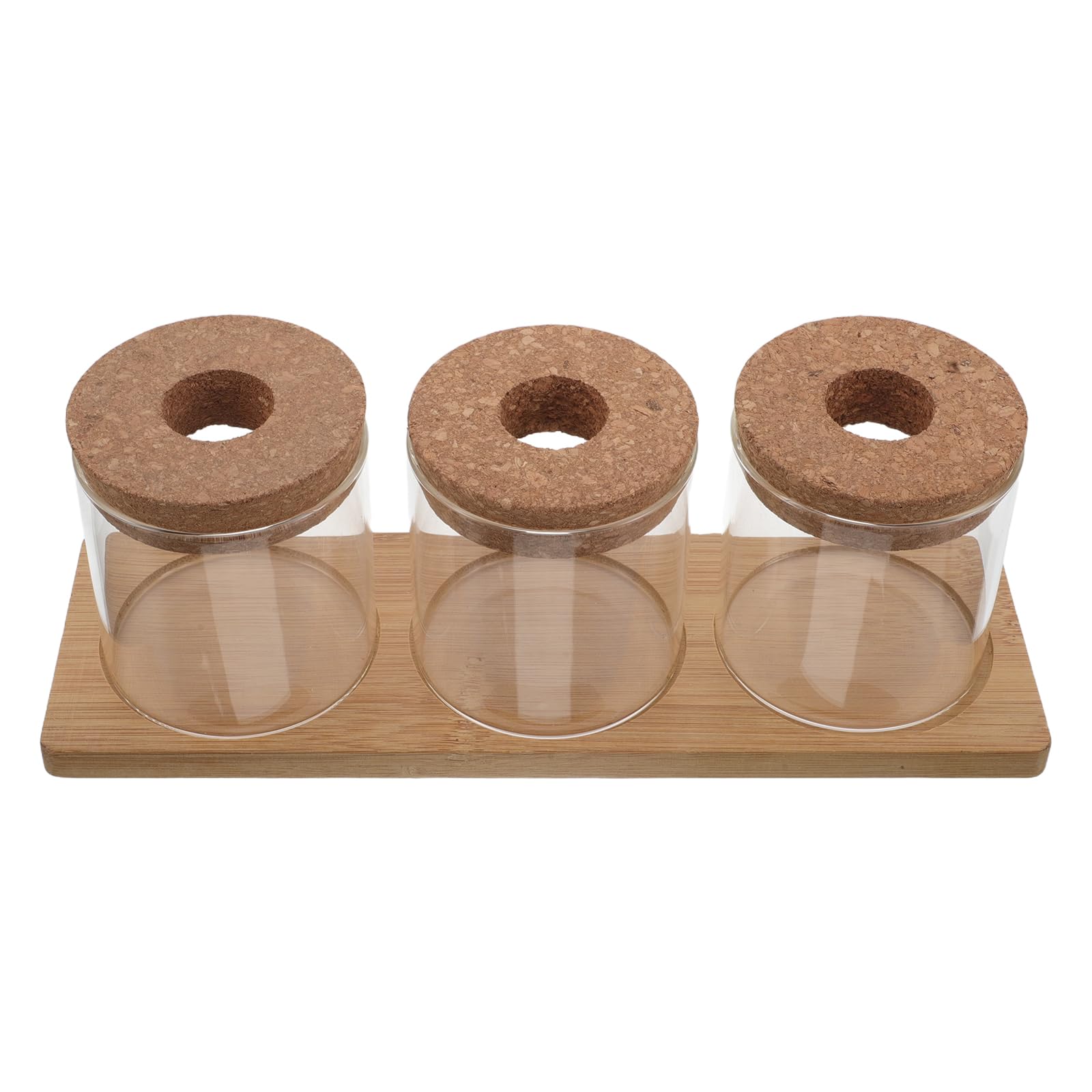 BESPORTBLE Pot Hydroponique en Verre 8x8 Cm avec Couvercle Perforé et Support Triple, Vase de Propagation d'eau pour Succulentes, Terrarium de Jardin D'intérieur, Station de Bouturage