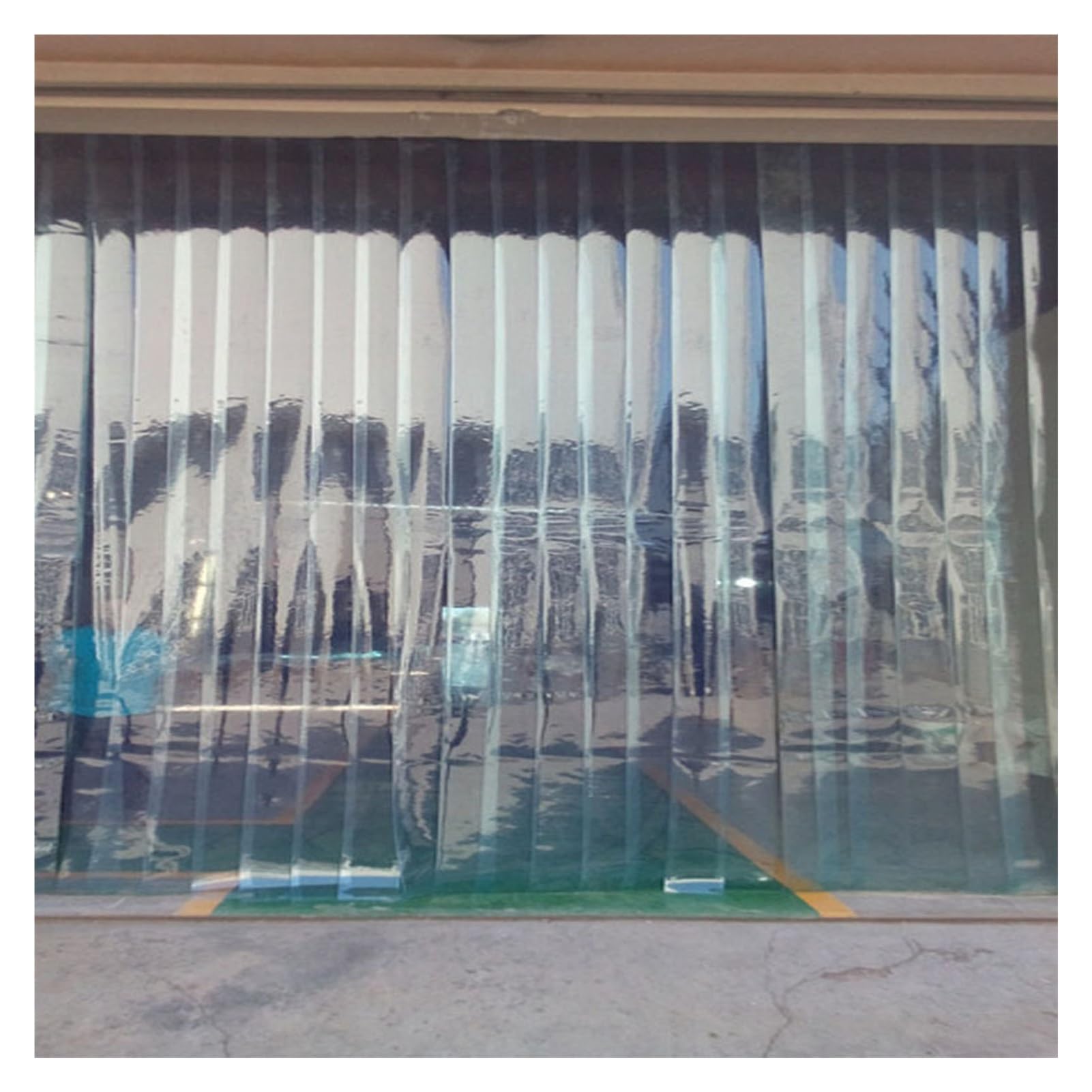 Rideau À Lanières en PVC Rideau Industriel À Lanières Lamelles Verticales Pliable Et Coulissant Vinyle Résistant Convient pour Le Garage Débarras(29.52x118.11in/0.75x3m)
