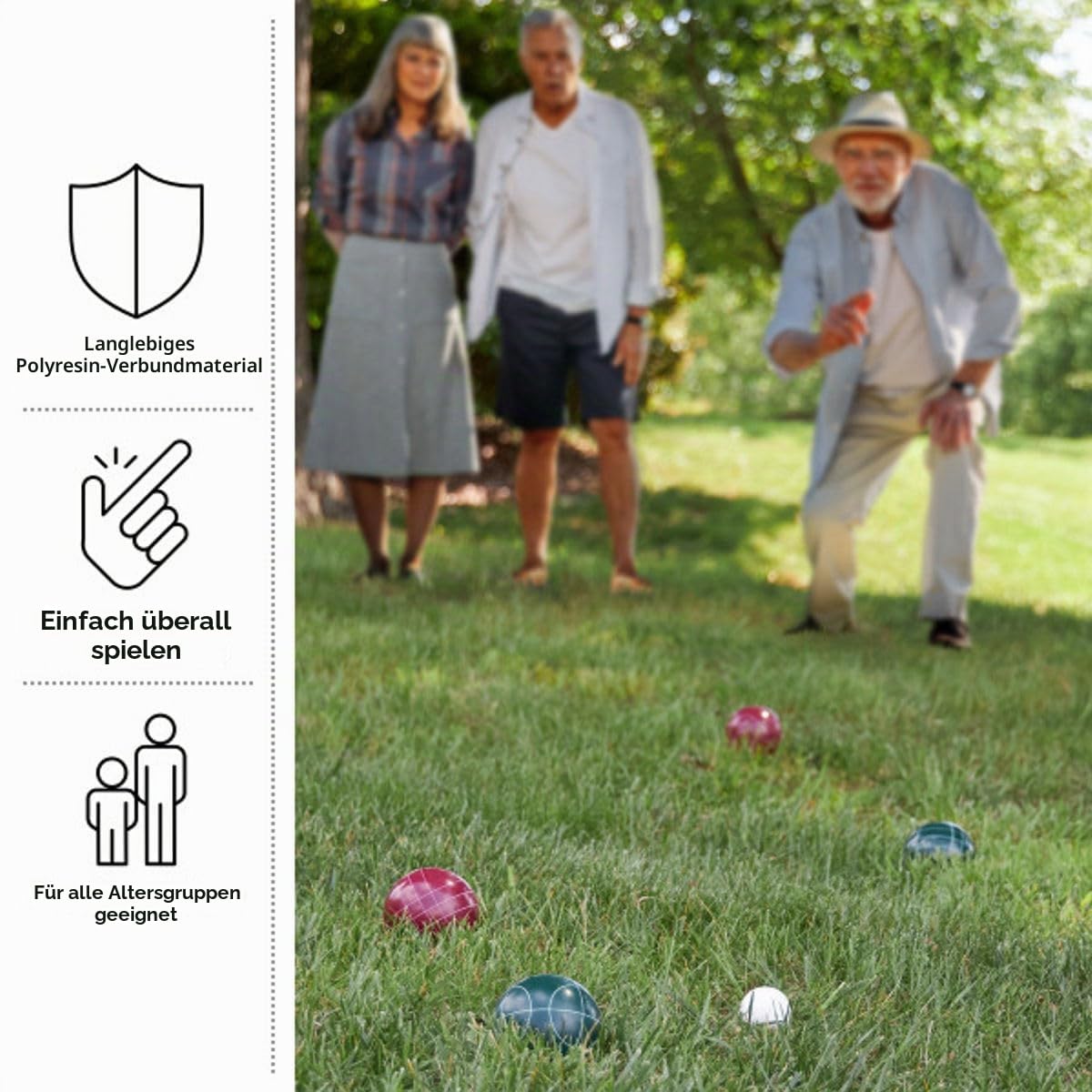 HEY! PLAY!. Verordnung Größe Bocce Ball Set