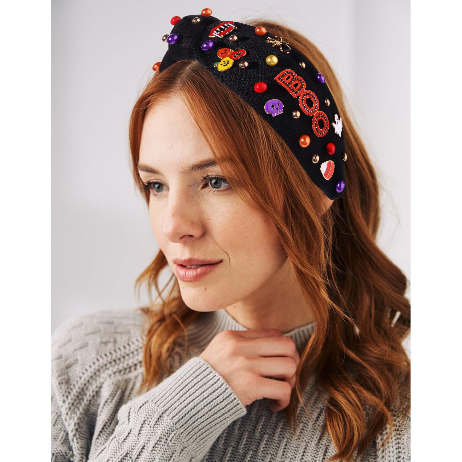Amazon.com : Halloween Headband for Women Crystal Pearl  display picture 1