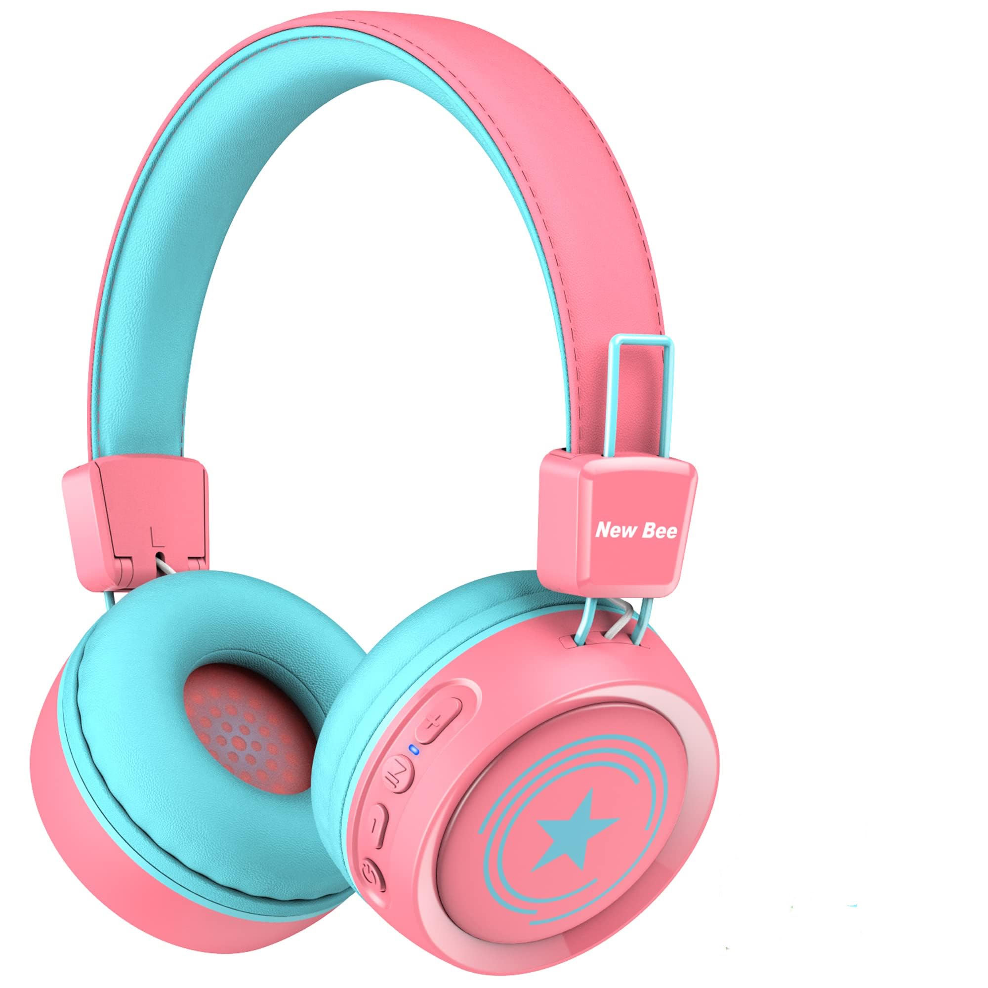 New Bee Kids Headphones Wired for School with Microphone KH20 HD Stereo Safe Volume Limited 85dB/94dB Foldable Lightweight for Girl/Mac/Android/Kindle