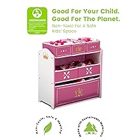 Vista 3 de Delta Children Princess Crown Design & Store - Organizador de almacenamiento de juguetes de 6 compartimientos, certificado Greenguard Gold