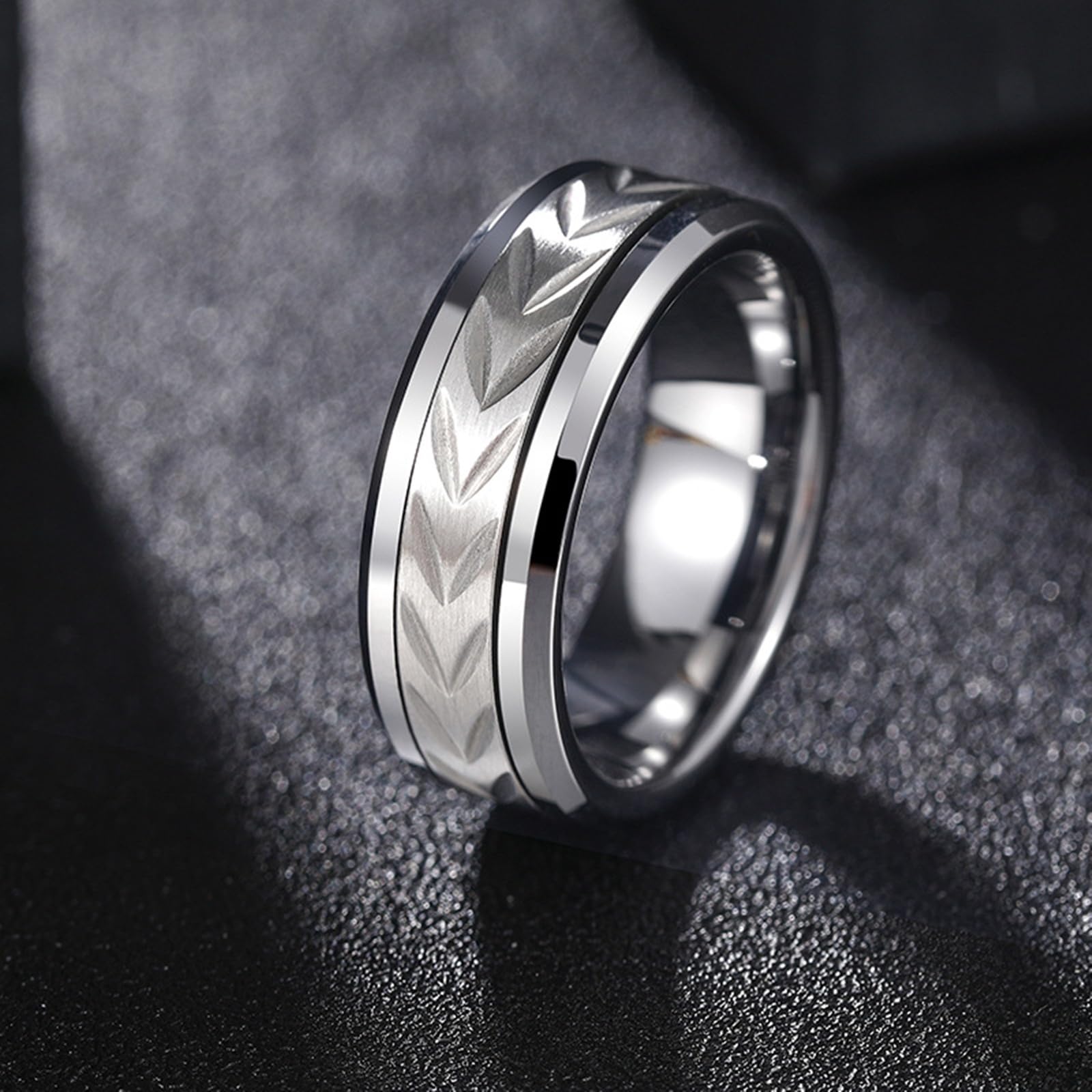 Anillo Hombre para Matrimonio 8 mm, Anillos Tungsteno Personalizado 12 a 30