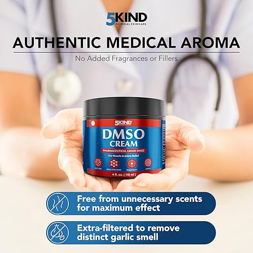 Miniatura 2 de 5Kind DMSO Crema para aliviar el dolor, 4 onzas líquidas, 99.9% DMSO puro grado farmacéutico, aloe vera, magnesio, árnica y mentol, alivio tópico