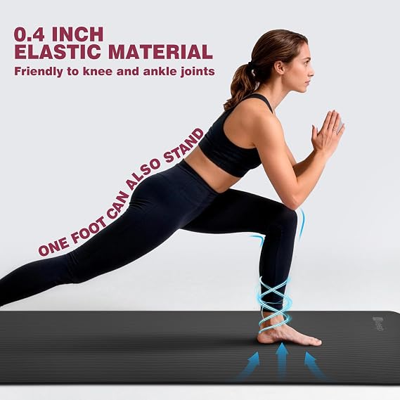 KEEP Extra Thick NBR Yoga Mat for Women & Men, 10mm Thick, 72x24 Large Exercise Mat with Non-Slip Workout Mat for Yoga, Pilates, Stretching, Meditation Wide & Cushioned Fitness Mat