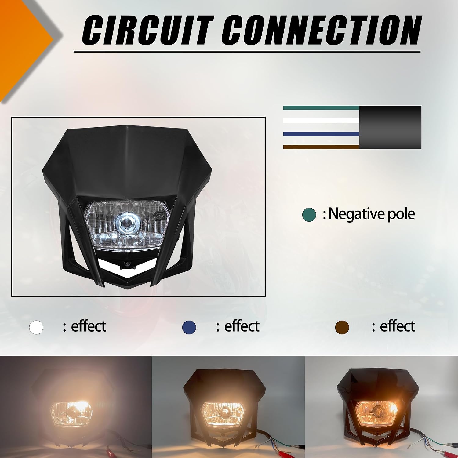 Dirt Bike Headlight Plate, Motorcycle Headlamp For CRF 150 230 XR YP20 2016-2023 Dual Sport Fairing Dirtbike Enduro Supermoto Motocross Fairing(Black)