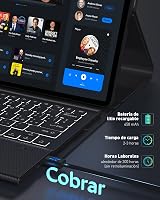 Doohoeek Bluetooth Billentyűzet Tok Samsung Galaxy Tab S8+ 12.4''/S7 FE 2021/S7+ 2020 Tablethez, 7 Színű Háttérvilágítással, Fekete - S8 Plus 4