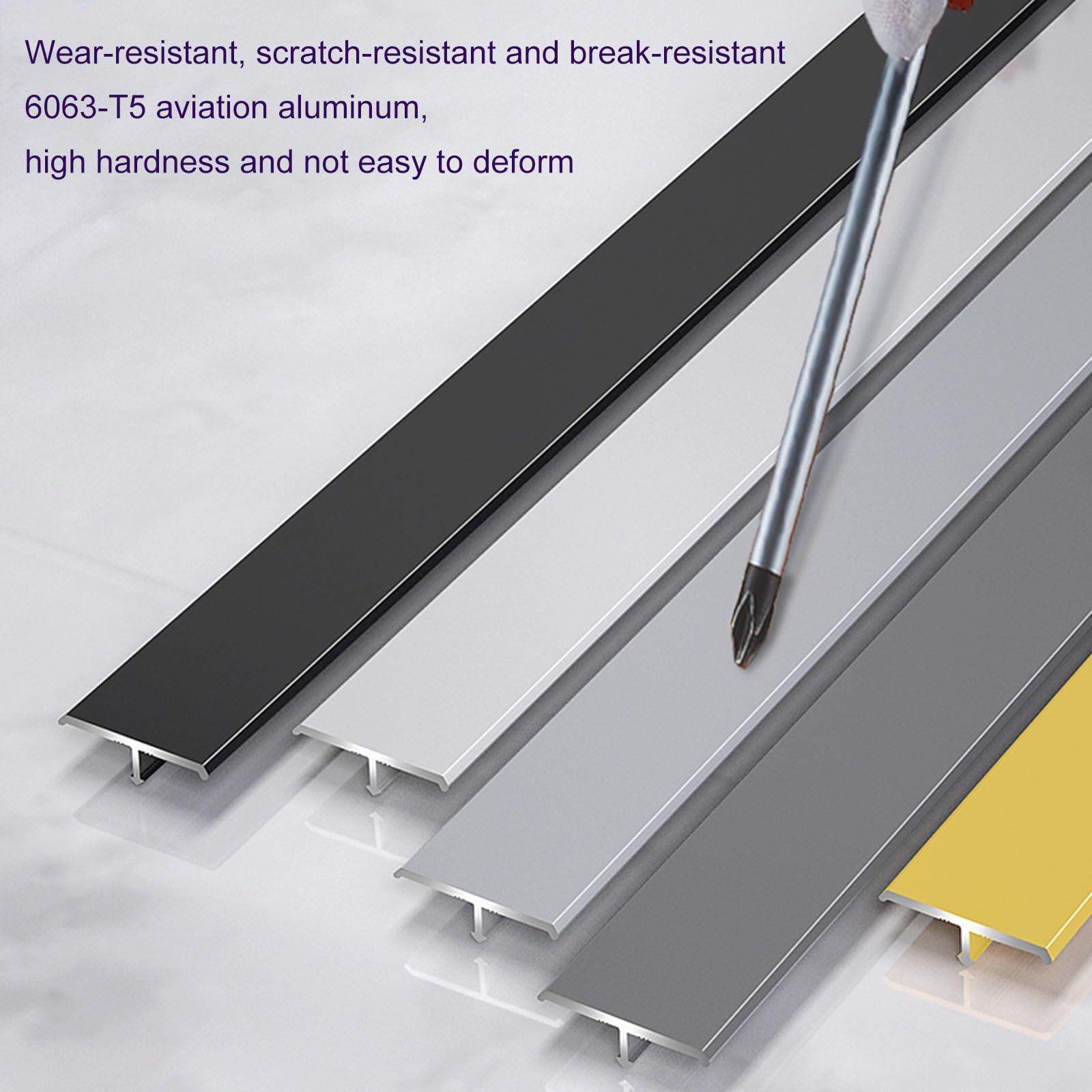 3 Tiras De Aluminio en T y Transición De Suelo, Perfil De Transición 90 cm, Perfil Forma T Universal para Uniones De Madera, Parquet, Tarima, Mármol y Azulejo, Aluminio Anodizado(Gray,90cmx4cm)