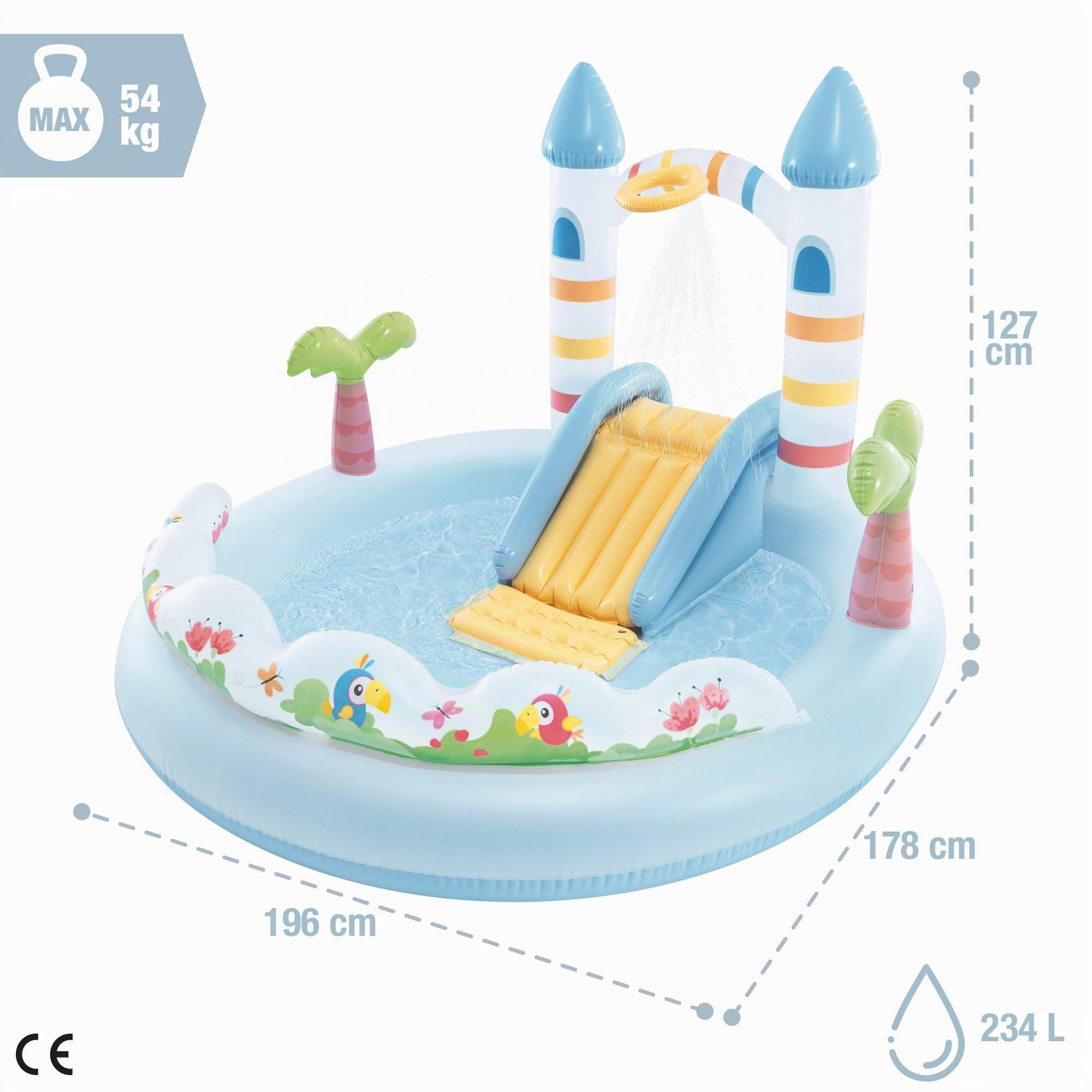 Intex Unicorn Castle Play Center 56148NP (gonfiato, 196 x 178 x 127 cm)