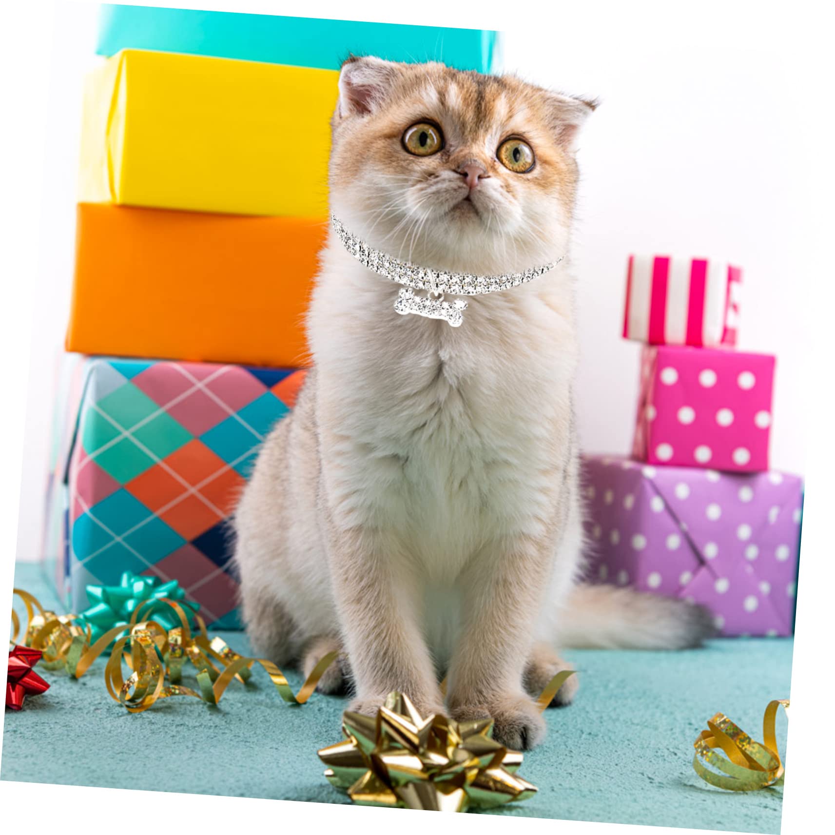 INOOMP 9pezzi Collare Decorativo Per Cani e Gatti Con Strass Da Collana Resistente e Accessori Per Animali Domestici Elegantemente Designati
