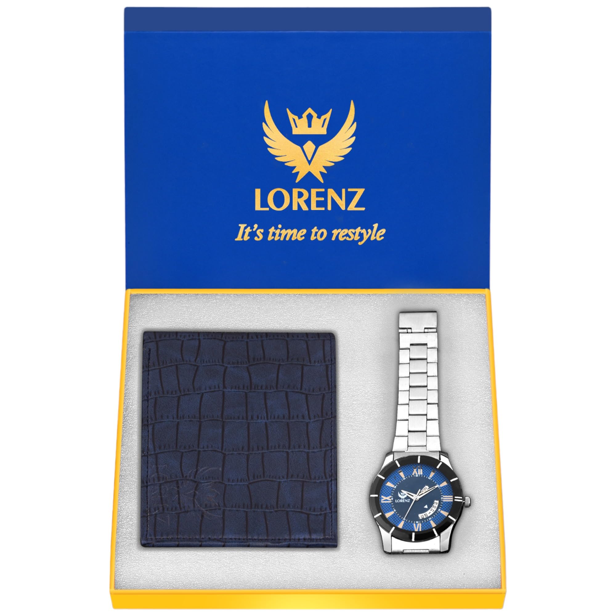 LORENZ Mens Gift Combo Set of Watch, Wallet & a Gift Box | CM-1093WL-06 (B07MW948HL) Amazon Price History, Amazon Price Tracker