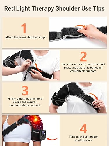 Miniatura 9 de Terapia de luz roja inalámbrica para hombro, dispositivos portátiles de terapia de luz infrarroja cercana para hombros y articulaciones, comodidad