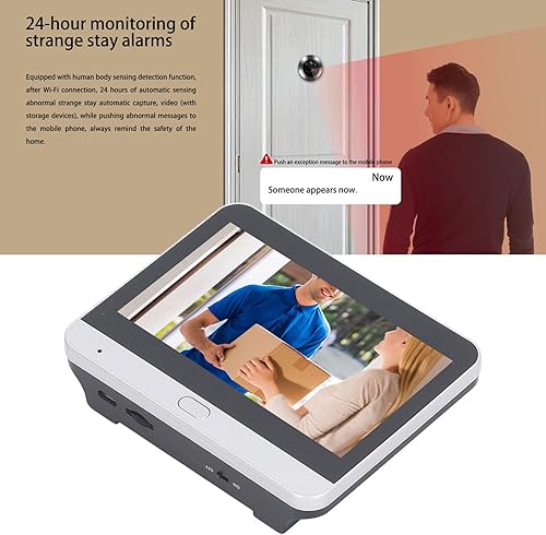 Miniatura 5 de Visor de puerta de video 1080P, cámara de mirilla de 120 con monitor de color de 4.3 pulgadas, conversación bidireccional, visión nocturna,
