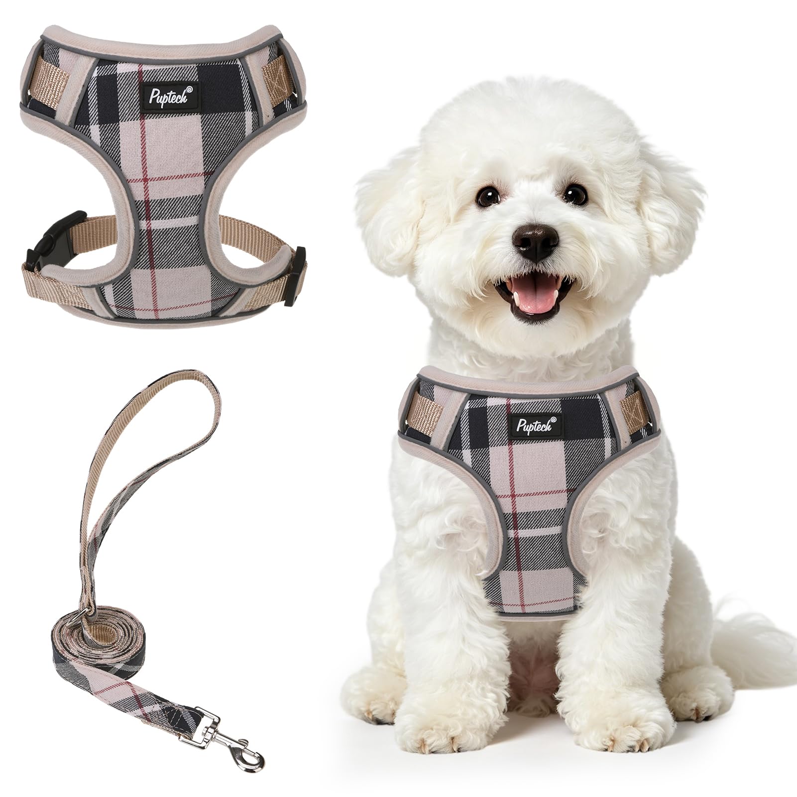 PUPTECK Dog Harness Small Dog and Lead Set Adjustable Pet Vest