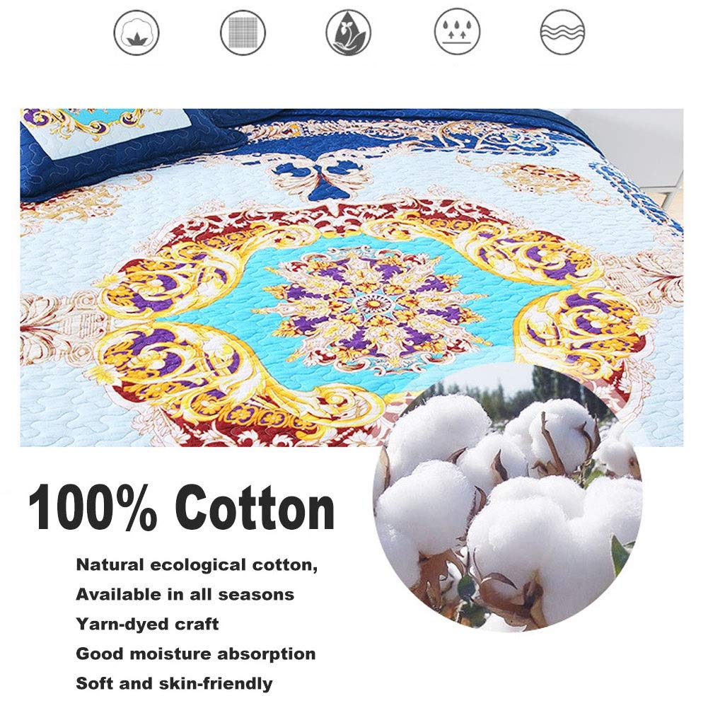 Pikowana narzuta na łóżko 230x250cm– lekkie Bawełniane kołdry patchworkowe
