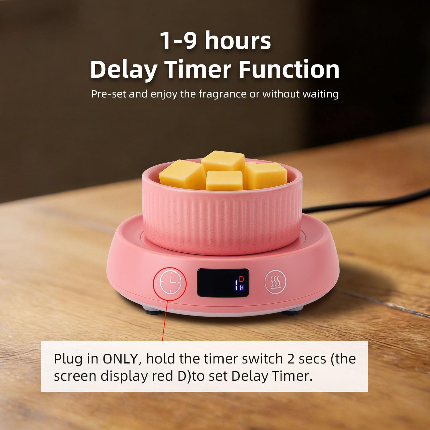 Mug Warmer for Desk with Auto Shut Off, Electric Coffee Cup Candle Wax Melter Warmer with 1-9H Timer, Smart Mug Warmer Tea Coffee Beverage Heated Mug Plate for Home Office, Ideal Coffee Lover Gift