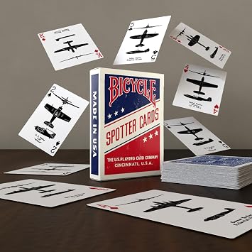 Bicycle Spotter Blue Playing Cards WWII Aircraft Silhouettes Deck