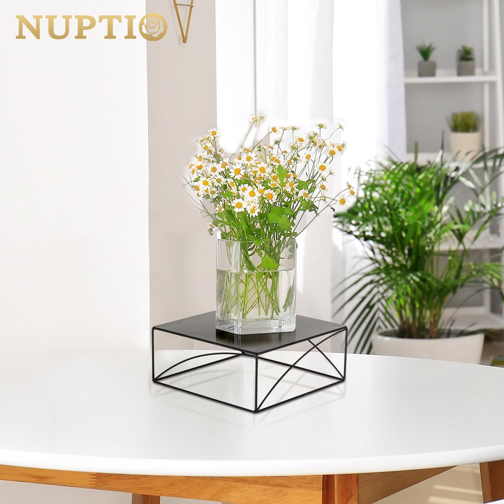 Nuptio Alzatina Dolci Torta Supporto: 31cm Matrimonio Wedding Cake Stand Nero Espositori Decorazioni Cupcake Bomboniere Biscotti Piazza Metallo Halloween Anniversario Baby Shower