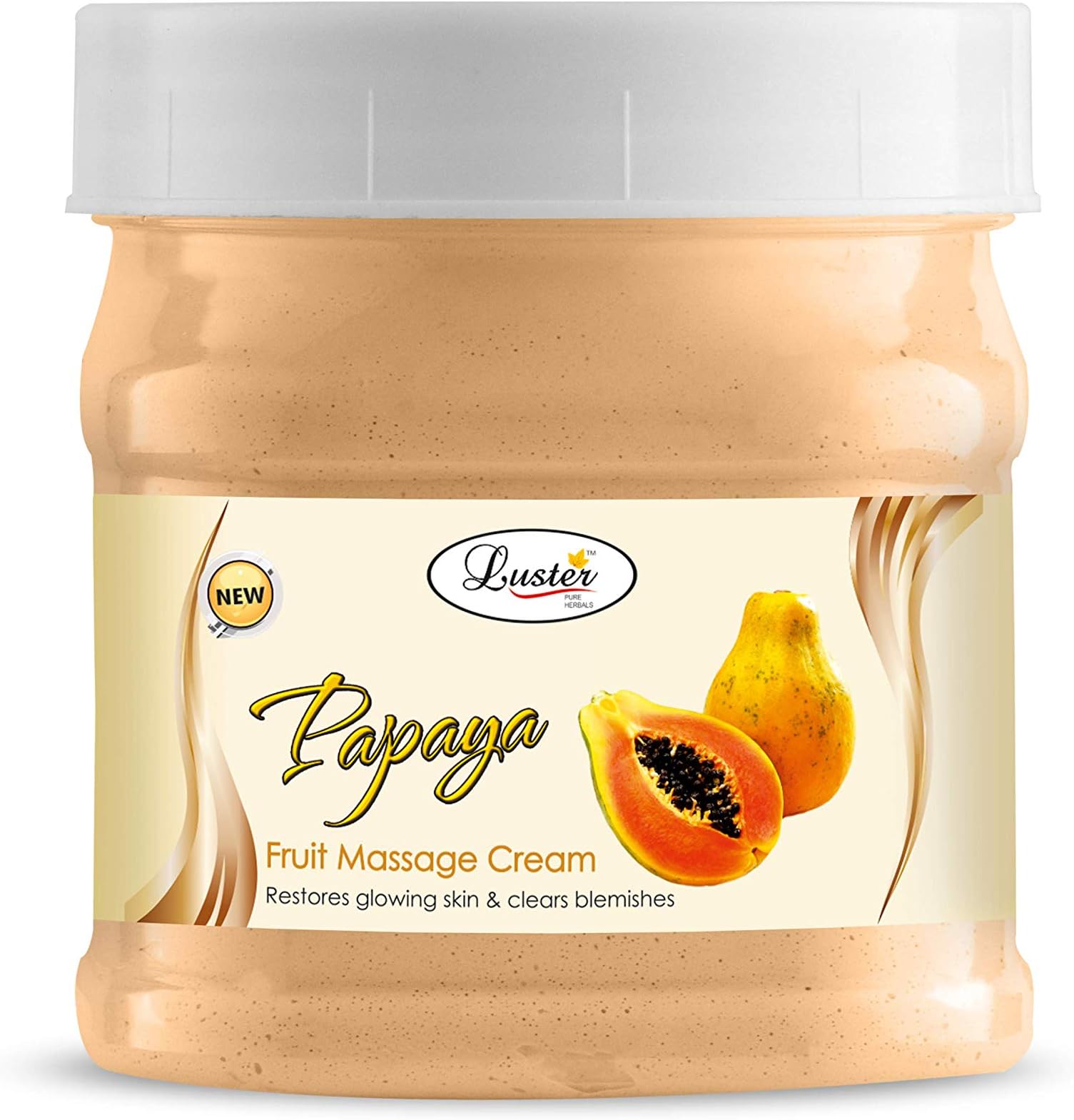 Papaya Fruit Facial Massage Cream | Restores Glowing Skin & Clear Blemishes | Facial Massage Cream For Women & Men (Paraben & Sulfate Free) - 500 ml
