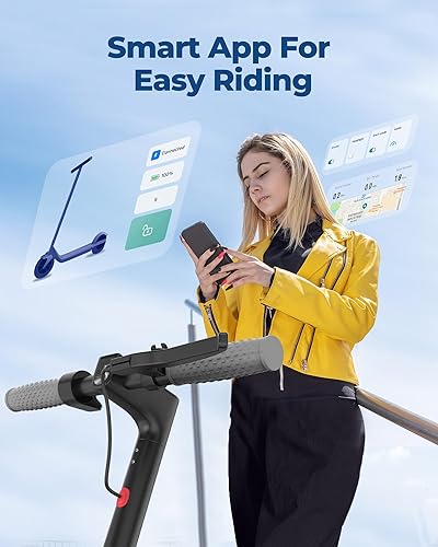 Vista 15 de VOLPAM Electric Scooter, 350W/500W Powerful Motor, 8.5"/10" Solid Tires, 19/22Mph, 28/23/21/16 Miles Max Range, Dual Braking