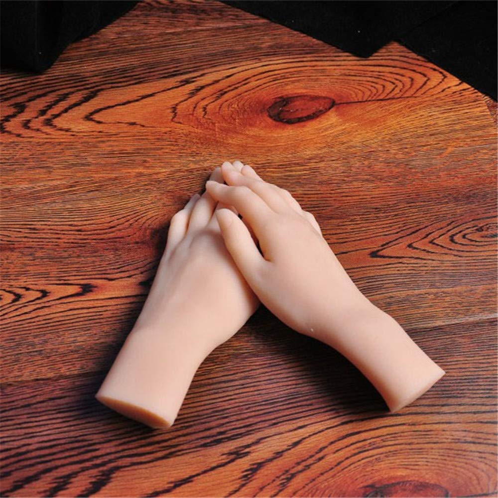 Piedi o mani in silicone, mani morbide per pratica di nail art, modello di mano in silicone Manichino flessibile in silicone morbido Manichino per braccialetto ad anello e display per guanti, C due m