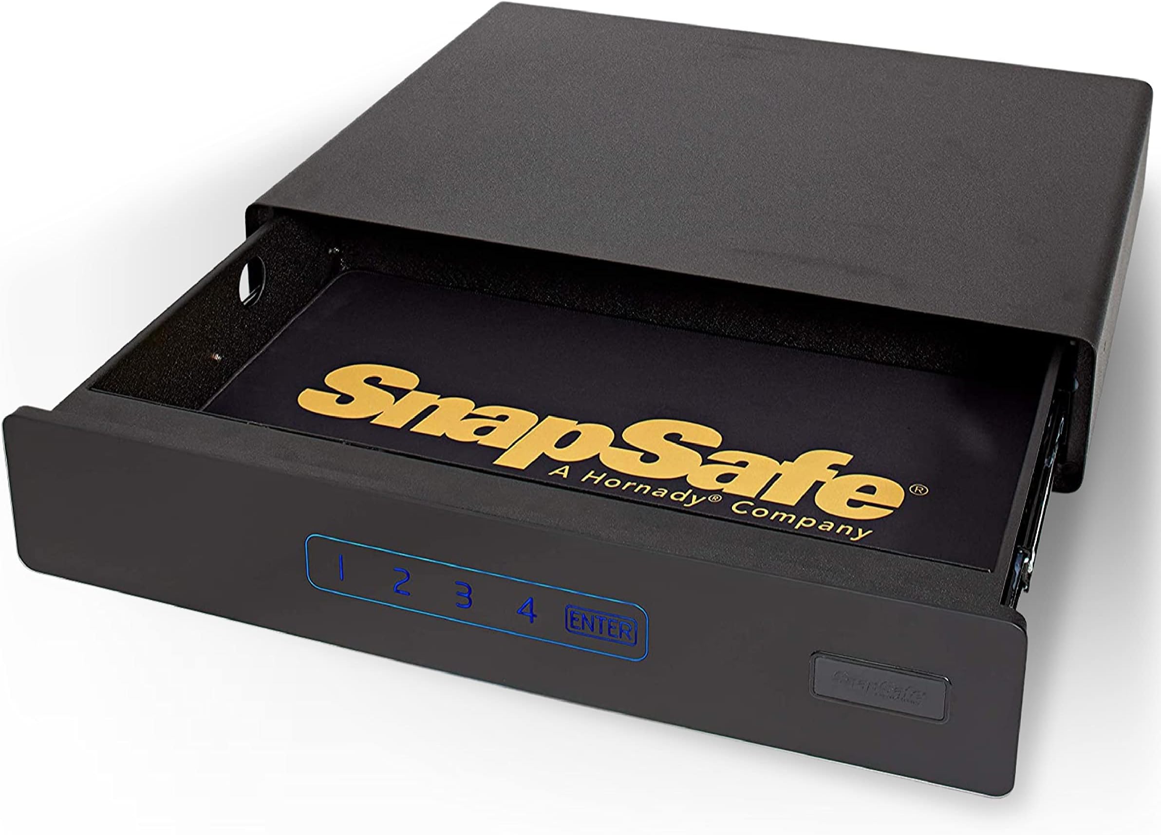 SnapSafe Under Bed Safe, Medium โ Under Bed Gun Safe for Firearms, Ammunition and Valuables โ Fits in Trunk of Small SUVs โ Easy Access, Out of Sight, Space Saving โ Black, 26 x 5 x 20 Inches