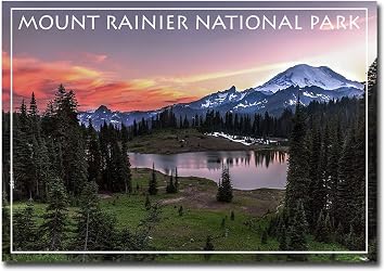Mount Rainier National Park Washington Travel Size 2.5inch x 3.5inch Multi-color