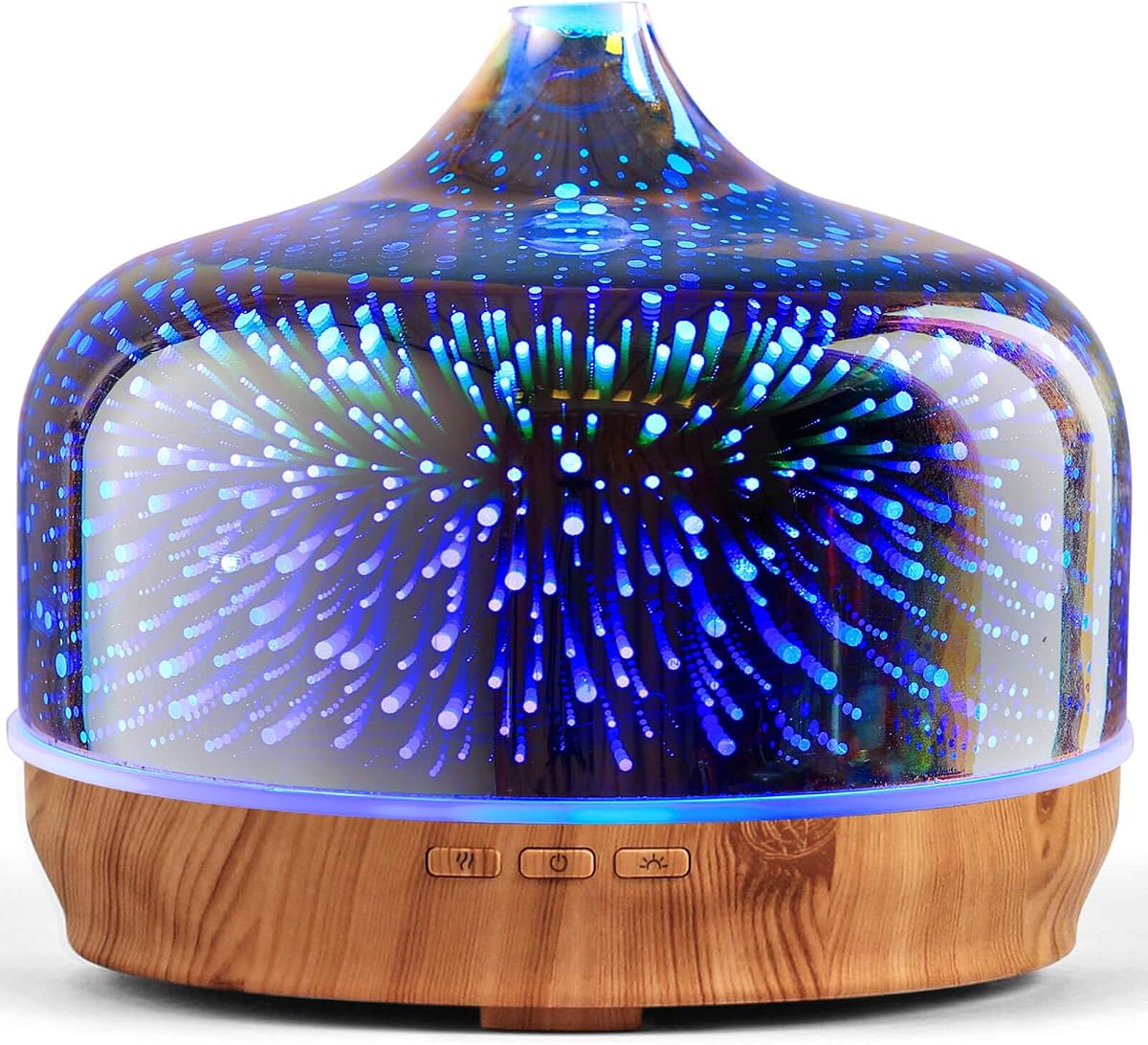 Difusor de aceite esencial de vidrio de 500 ml Aromaterapia Humidificador ultrasónico de niebla fría 15-21 horas de funcionamiento Difusores de aire con apagado automático sin agua para dormir Yoga Trabajo Spa (Plata)