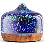 Porseme 500ml Essential Oil Diffuser 3D Glass Aromatherapy Ultrasonic Humidifier - Auto Shut-Off, BPA Free for Home Hotel Yoga Gift