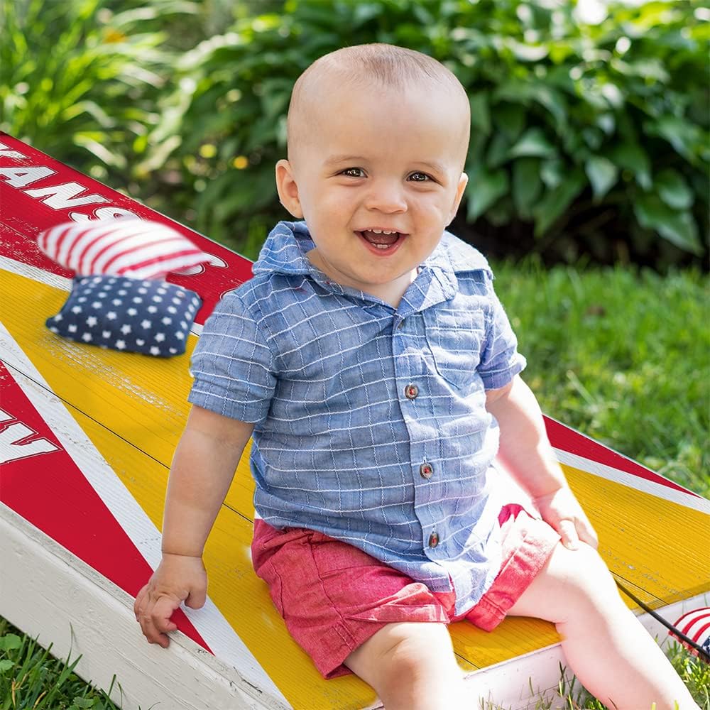 Kansas City Cornhole Board Wraps and Decals for Boards Set of 2 Skins Professional Vinyl Covers Sticker - Football Tailgating Cornhole Wraps Stickers Cornhole Skins Cornhole Wraps for Boards