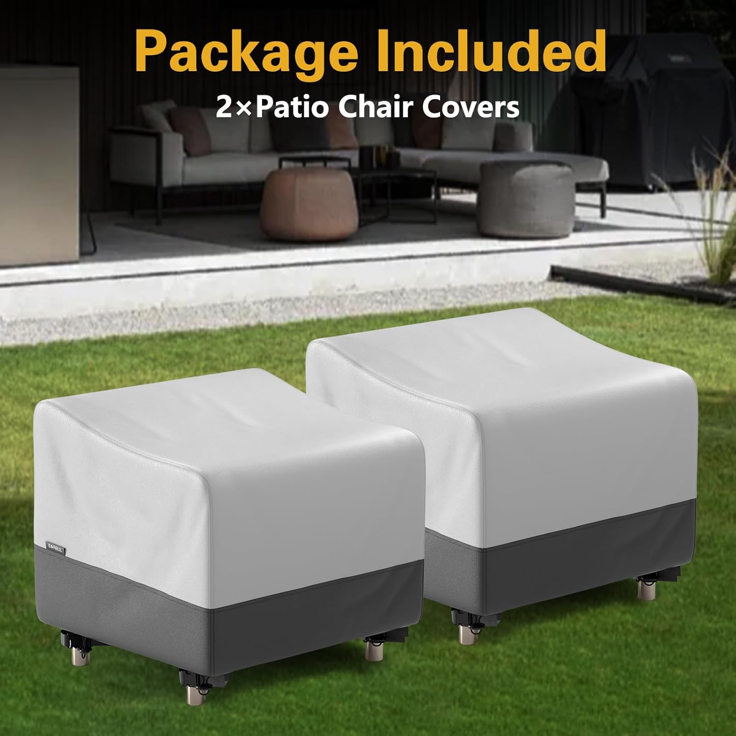 EVRBUL 2 PCS Single Patio Chair Covers Outdoor Single Sofa Covers Heavy Duty 420D Dust-proof Waterproof and UV Protection 35"Lx38"Wx31"H