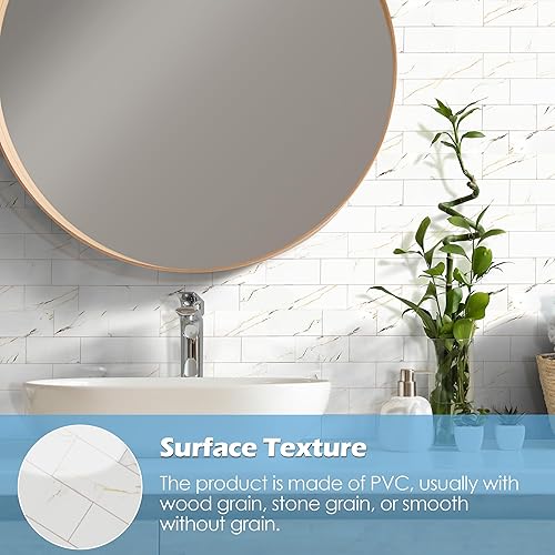 Vista 31 de Paquete de 1 lámina de revestimiento autoadhesivo de 12 x 12 pulgadas, baldosa de pared de PVC para cocina, baño, chimenea, mesa de lavandería o gris