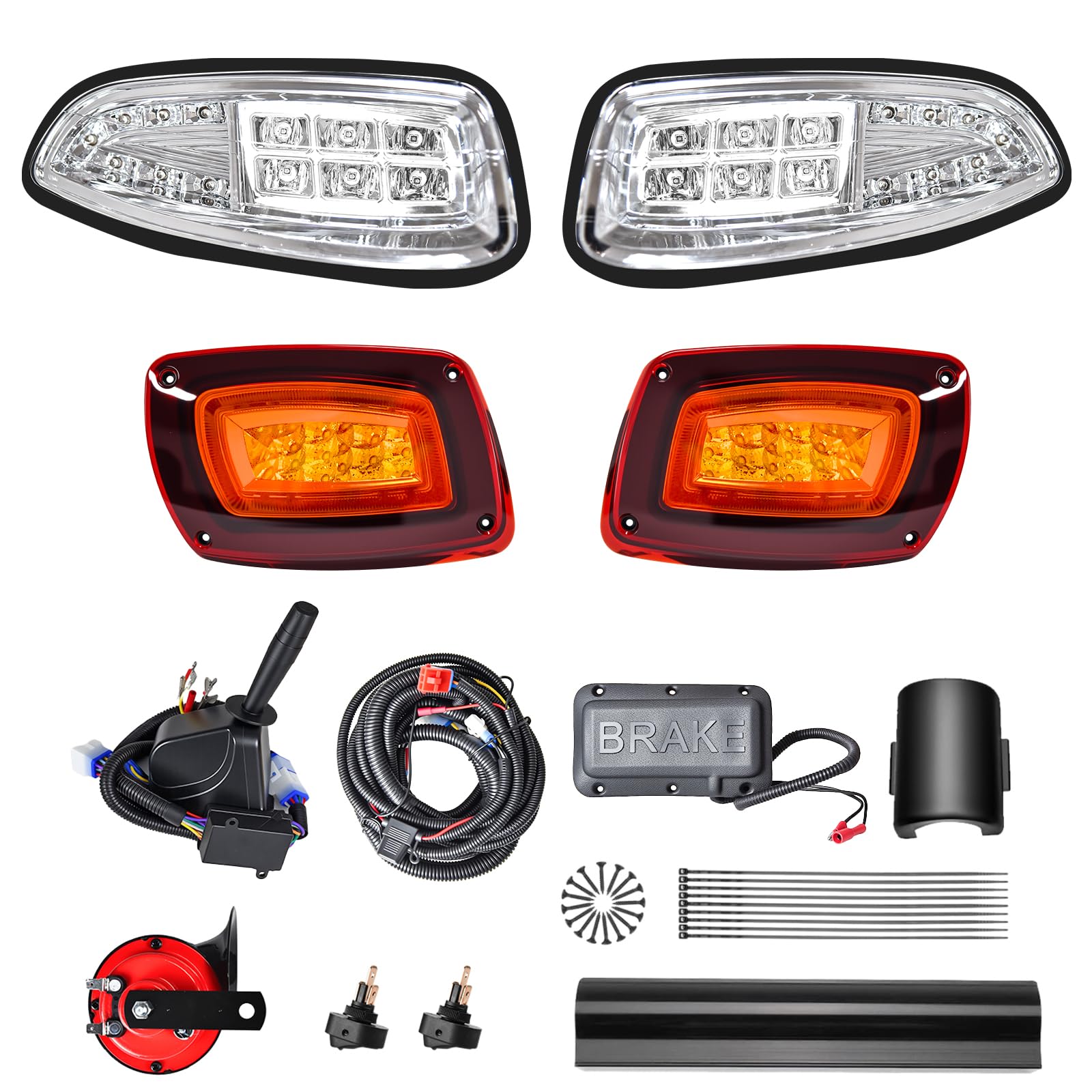 Photo 1 of HHLZM Deluxe LED Light Kit for EZGO RXV 2016-Up Golf Cart, 12V Street Legal Headlights & Taillights with Turn Signal, Brake, Horn, Wiring Harness