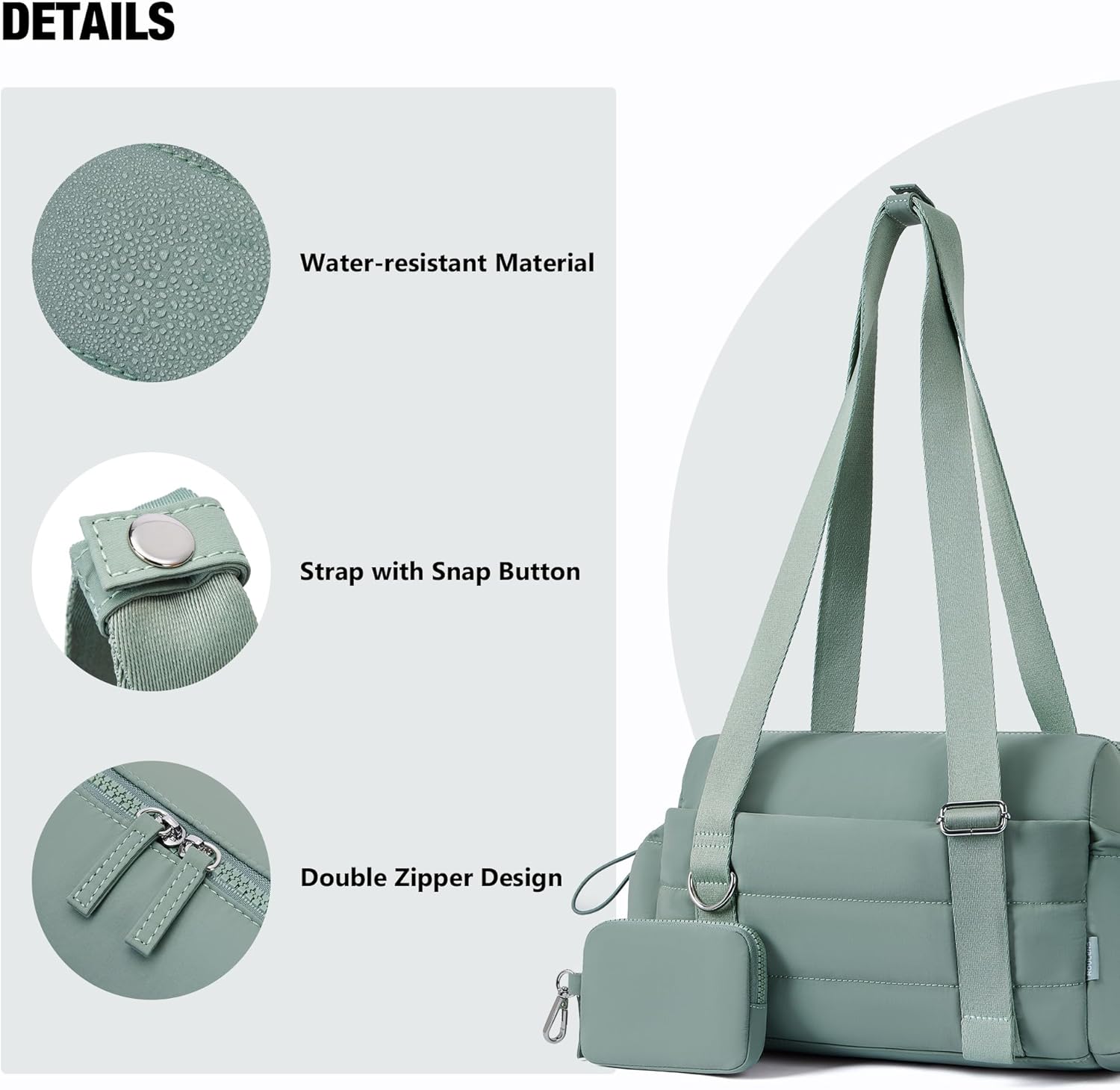 ROULENS Small Gym Bag for Women 2 Set Mini Gym Duffle Bag with Wet Compartment and Coin Wallet, Gym Tote Bag for Workout/Sport/Travel - Image 8