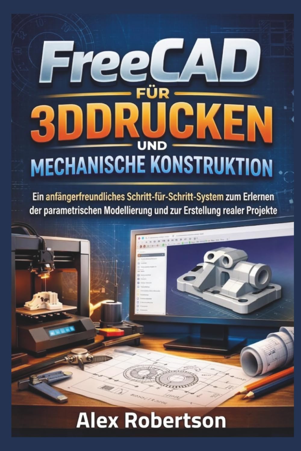 FreeCAD für 3DDrucken Und Mechanische Konstruktion: Ein anfängerfreundliches Schritt-für-Schritt-System zum Erlernen der parametrischen Modellierung und zur Erstellung realer Projekte