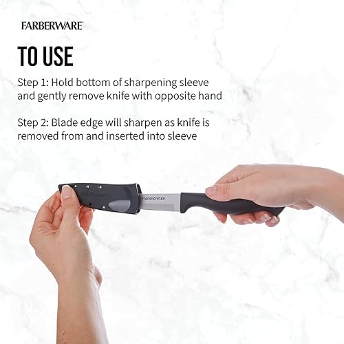 Miniatura 5 de Farberware Edgekeeper - Cuchillo de pelar de 3.5 pulgadas con cubierta de cuchilla autoafilable, cuchillo de cocina de acero inoxidable de alto